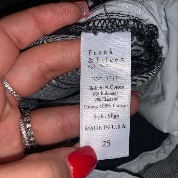 Frank & Eileen Sligo Skinny Jean 1991 Wash Black/Gray Raw Hem High Rise 25 - Picture 5 of 16